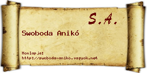 Swoboda Anikó névjegykártya